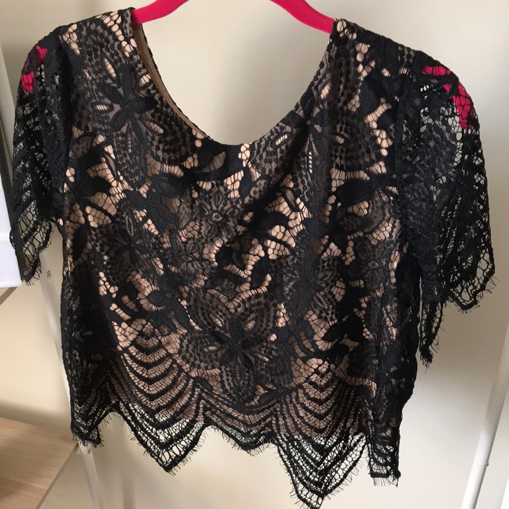 NWT Express black lace top size M - Picture 2 of 2